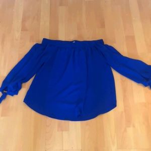 Cobalt Blue off-the-shoulder dress top